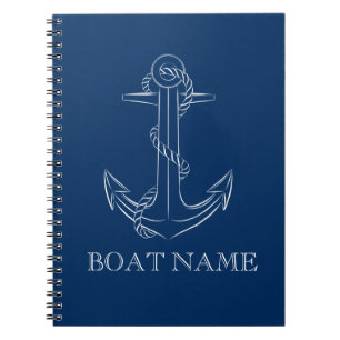Nautic Spirit Anchor Navy Blue Notizblock