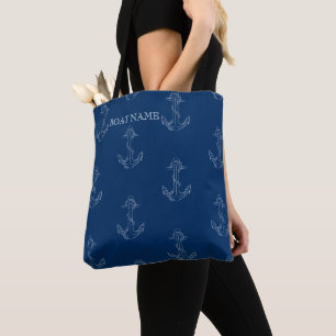 Nautic Spirit Anchors Navy Blue Tasche