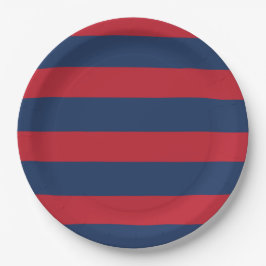 Nautic Striped Blue Red Pappteller