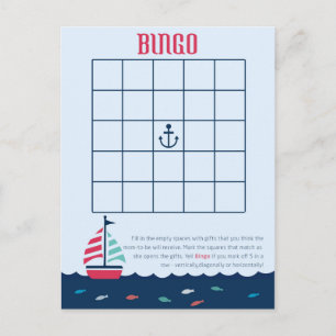 Nautic Theme - Baby Shower Bingo Game Einladungspostkarte