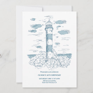 Nautic Theme Birthday Einladung