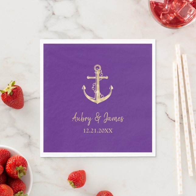 Nautic Theme Engagement Party Serviette (Beispiel)