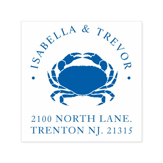 Nautic Theme Vintag Crab Custom Permastempel (Design)