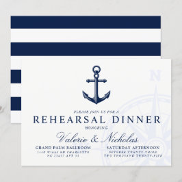 Nautic Themed | Vintages Abendessen mit Anker Prob Einladung