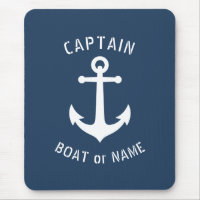 Nautic Vintag Anchor Captain Boat oder Name Blue