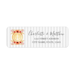 Nautic Watercolor Floral Gold Ankerhochzeit