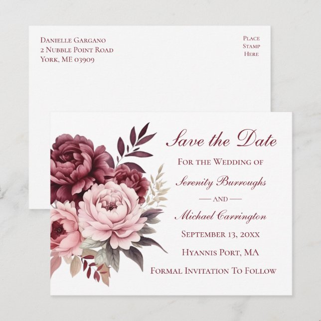 Nautic Wedding Anchor Navy Blue Save the Date Postkarte (Vorne/Hinten)