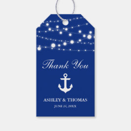 Nautic Wedding Anchor String Lights Blue Geschenkanhänger