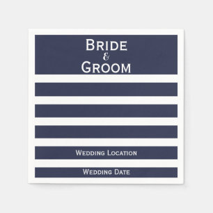 Nautic Wedding Custom Striped Napkins Serviette