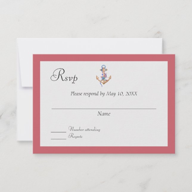 Nautic Wedding RSVP Karte (Vorderseite)