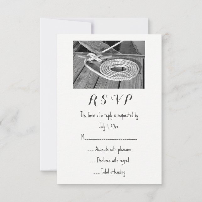 Nautic Wedding RSVP Karte (Vorderseite)