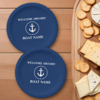 Nautic Welcome an Bord Boot Name Anchor Roope Blue