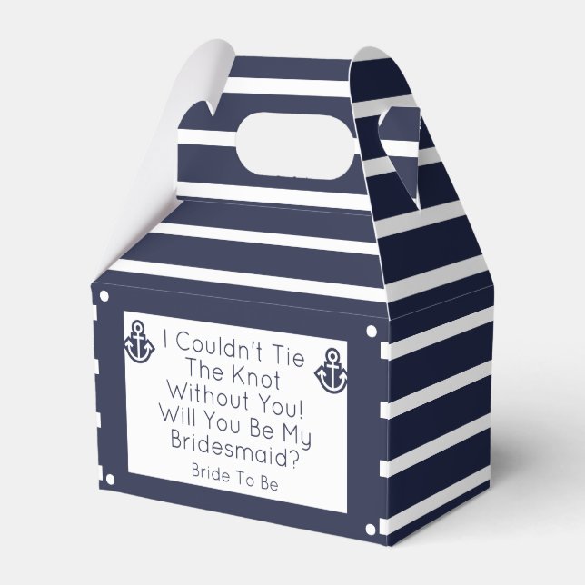 Nautic, werden Sie meine Bridesmaid Gevor Box sein Geschenkschachtel (Vorderseite)