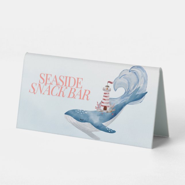 Nautic Whale Snack Bar Sign Tischaufsteller (Vorderseite)