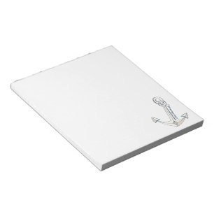 Nautic White Anchor Notizblock