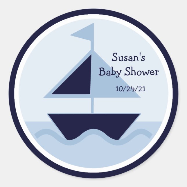 Nautic/William/Sailboat/Stickers/Cupcake Topper Runder Aufkleber (Vorderseite)