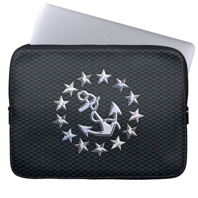 Nautic Yacht Flag Chrome Ensign auf Grille Print Laptopschutzhülle (Vorderseite)