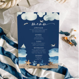 Nautica Navy Baby Shower Menu Einladung