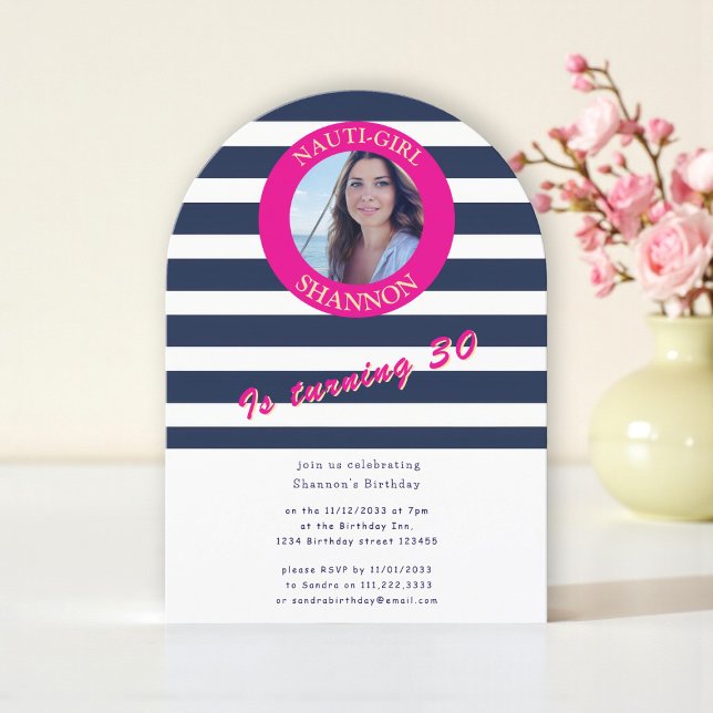 Nautical 30th Birthday Photo Arch Invitation Einladung (Von Creator hochgeladen)