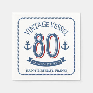 Nautical 80. Geburtstag Napkins Serviette
