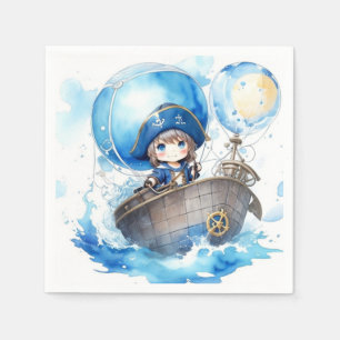 Nautical Adventure Boy Baby Shower Serviette