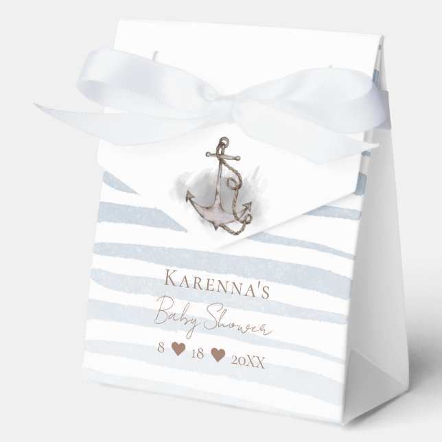 Nautical Adventure White Baby Dusche Geschenkschachtel (Vorderseite)