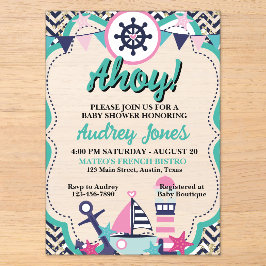 Nautical Ahoy Baby Shower Invitation