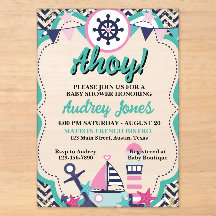 Nautical Ahoy Baby Shower Invitation