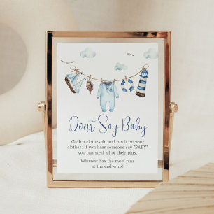 Nautical Ahoy Baby Shower Say Baby nicht Poster