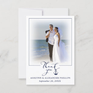 Nautical Anchor 2 Foto Wedding Script Vielen Dank Dankeskarte