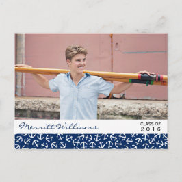 Nautical Anchor-Abschluss-Klasse des 20XX-Party Einladungspostkarte