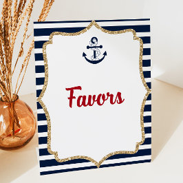 Nautical Anchor Ahoy Gift Favoriten Table Party Si Sockelschild