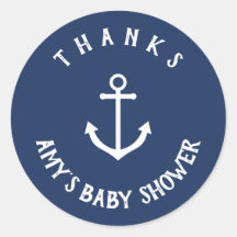 Nautical Anchor Baby Dusche Danke Stickers