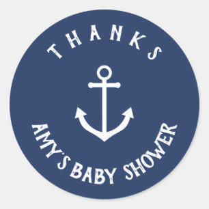 Nautical Anchor Baby Dusche Danke Stickers