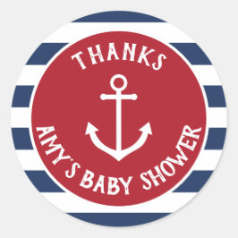 Nautical Anchor Baby Dusche Danke Stickers