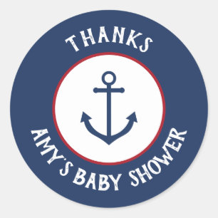 Nautical Anchor Baby Dusche Danke Stickers