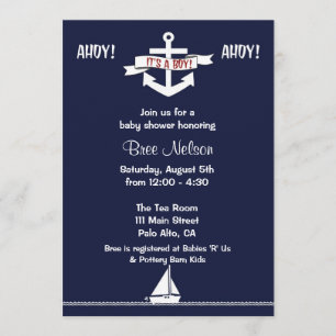 Nautical Anchor Baby Dusche :Einladung Einladung
