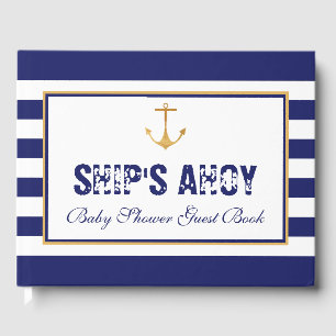 Nautical Anchor Baby Dusche Gästebuch
