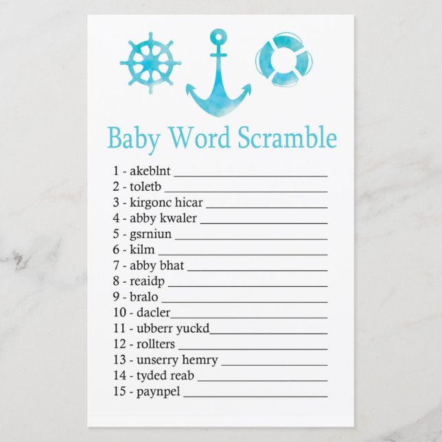 Nautical Anchor Baby Wortspiel (Vorderseite)