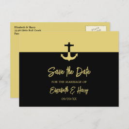 Nautical Anchor, Beach Wedding Save the Date Postkarte