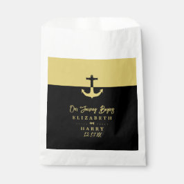 Nautical Anchor - Black Gold - Beach Wedding Geschenktütchen
