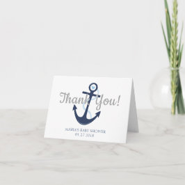 Nautical Anchor Blue Baby Dusche Danke Karte