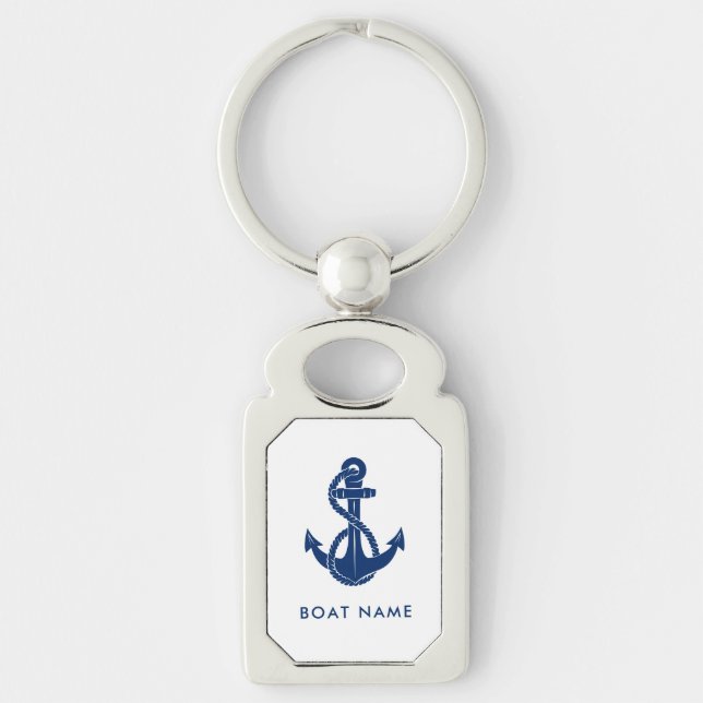 Nautical Anchor Boat Name Captain Custom Schlüsselanhänger (Vorderseite)