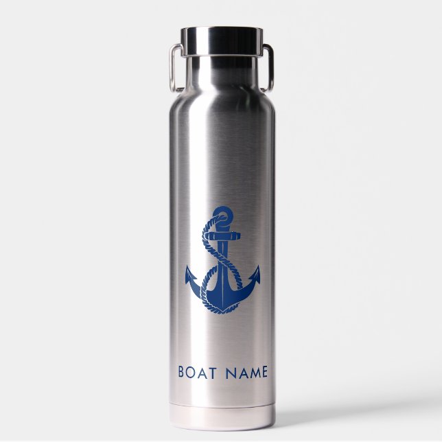 Nautical Anchor Boat Name Sailing Custom Trinkflasche (Vorne)