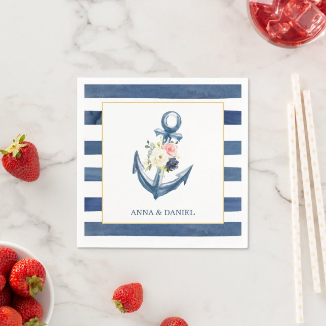 Nautical Anchor Brautparty Napkin Serviette (Beispiel)