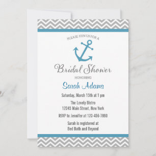 Nautical Anchor Bridal Dusche Einladung