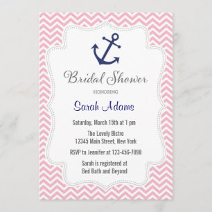 Nautical Anchor Bridal Dusche Einladung
