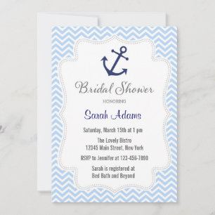 Nautical Anchor Bridal Dusche Einladung
