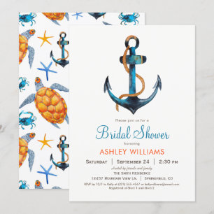 Nautical Anchor Bridal Dusche Einladung
