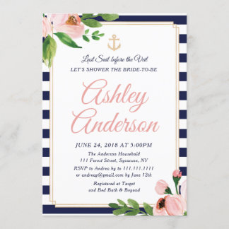 Nautical Anchor Bridal Dusche Einladung